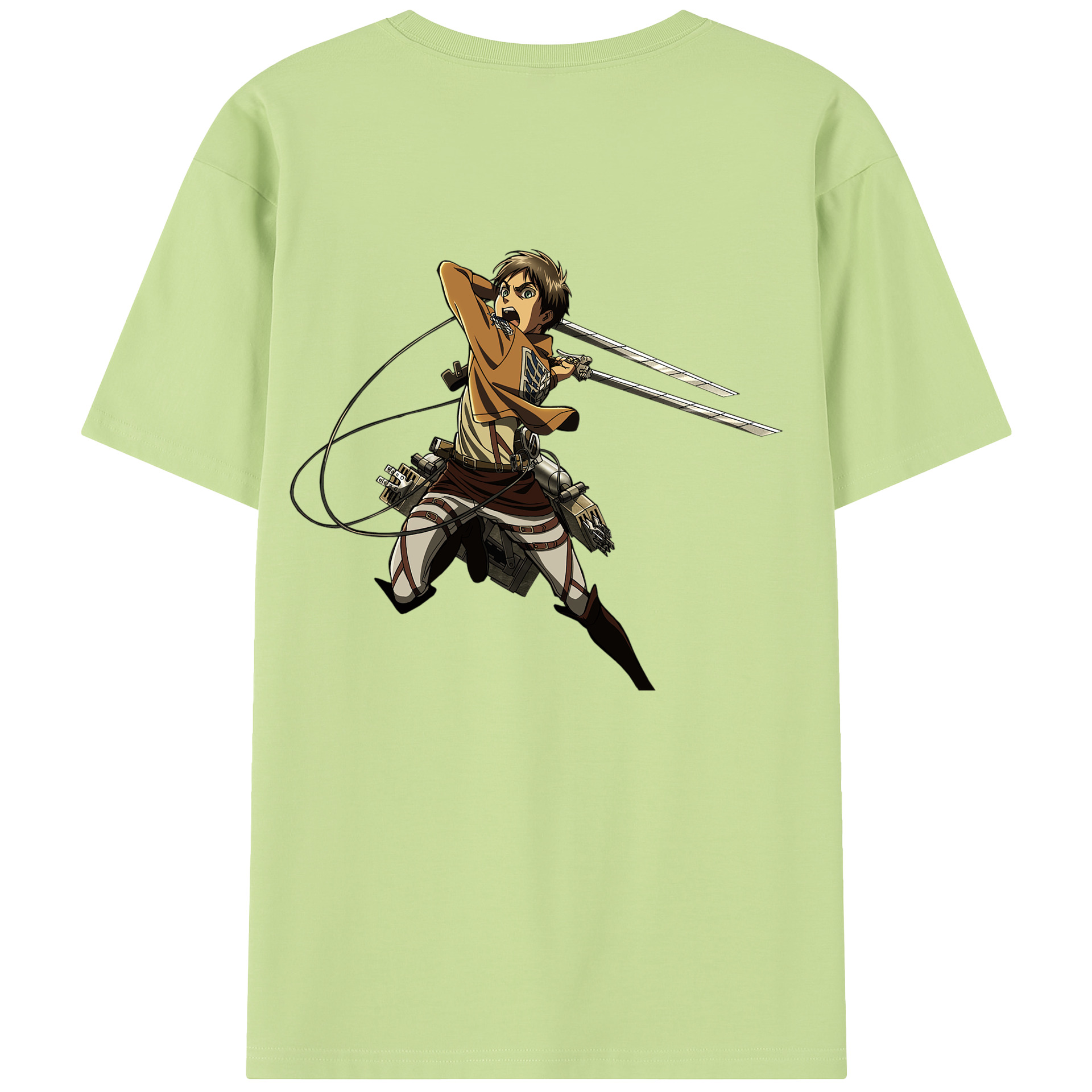 （画像用） 進撃の巨人 エレン･イェーガー Attack on Titan Eren Jäger 綿100％半袖Tシャツ（背面プリント）